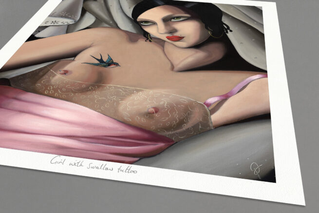 Girl with Swallow Tattoo - Image 4