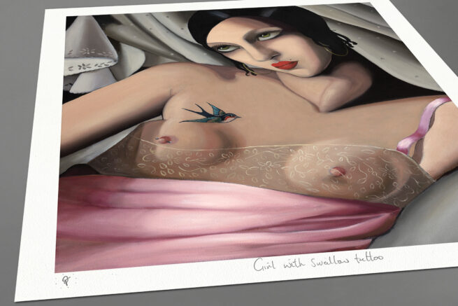 Girl with Swallow Tattoo - Image 3